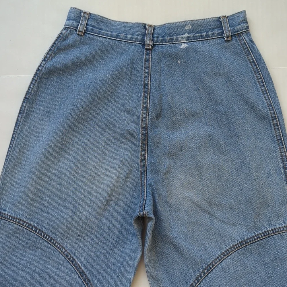 Vintage Touche' High-Waisted Mom Jeans Junior 5 Blue Red Plaid Y2K Denim